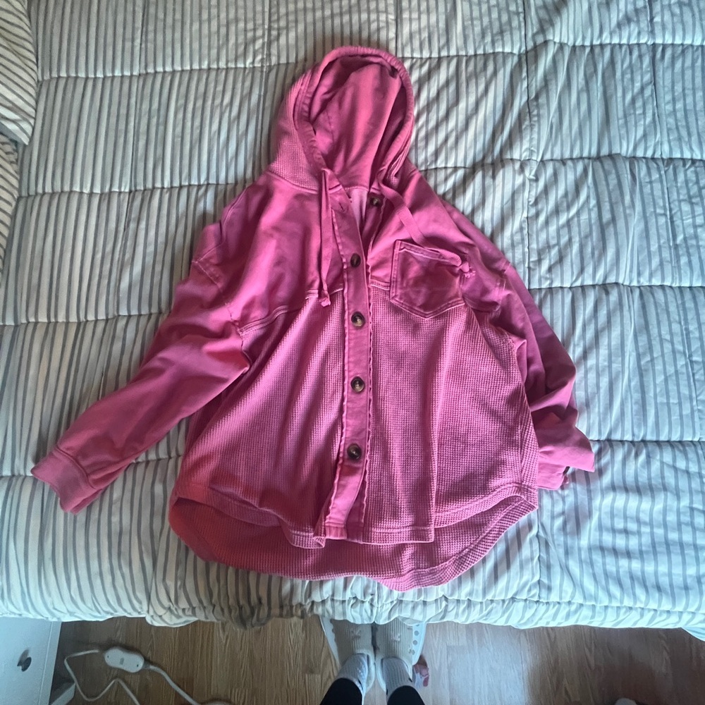 American Eagle Outfitters Pink Casual Hoodie